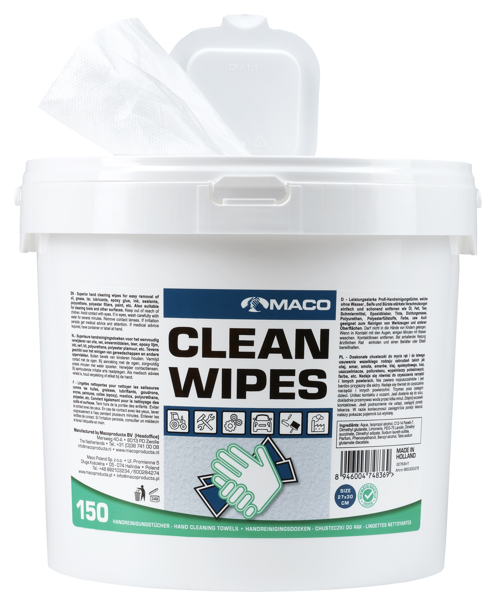MACO Clean Wipes Extreme Vit 150st
