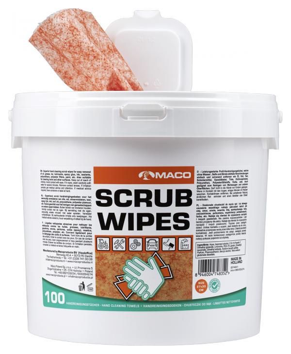 MACO Scrub Wipes Extreme Orange 100st