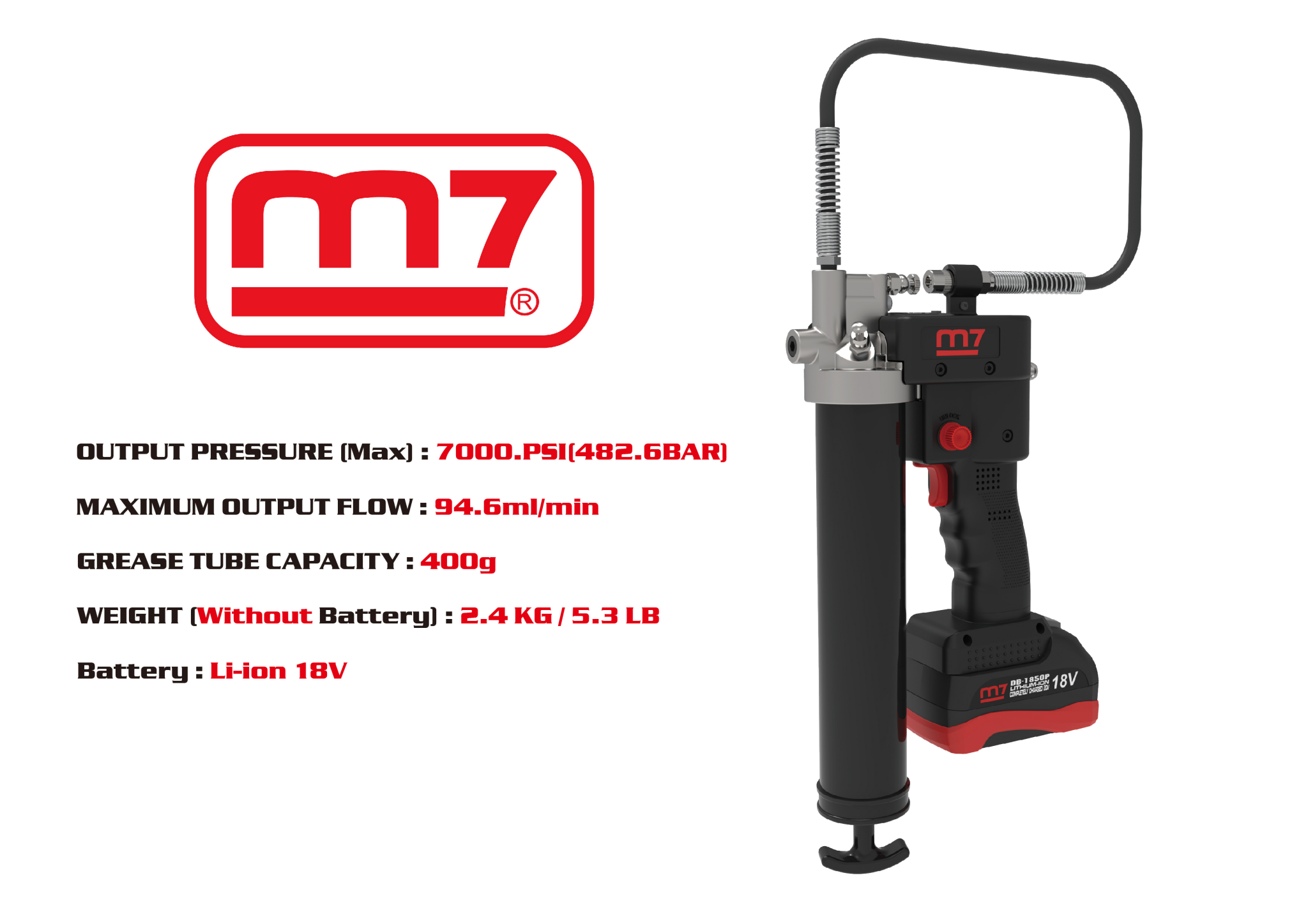 m7 Fettspruta 18V exkl. batteri & laddare
