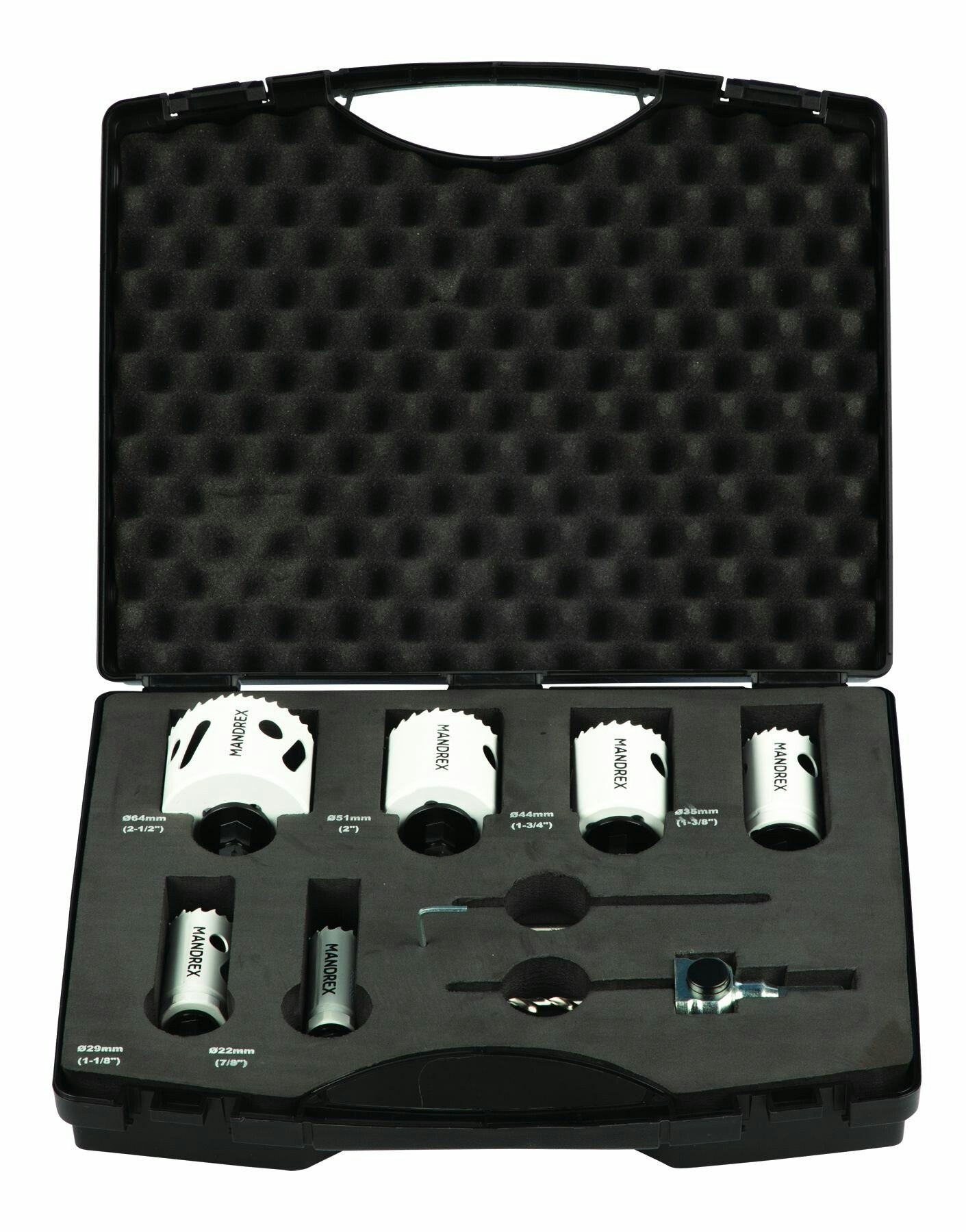 MANDREX MXqs Hole Saw Kit - Electrician - Bi-metal SpeedXcut M42