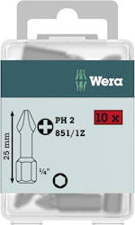 WERA 851/1 Z PH 1 x 25 mm DIY-Box Bits for Phillips screws DIY-Box 851/1 Z PH 10 x PH 1x25;