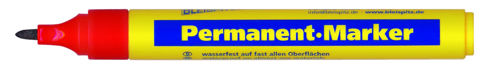 BLEISPITZ Permanet-Marker Rund spets Röd 10st