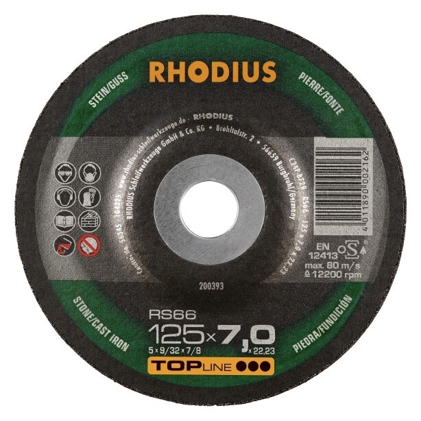 RHODIUS RS66 Stenslipskiva 125x7,0x22,23 (25/förp)