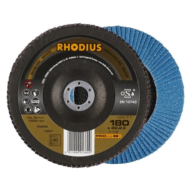 RHODIUS LSZF2 Lamellslipskiva 180x22,23 K40 PRO (10 förp)