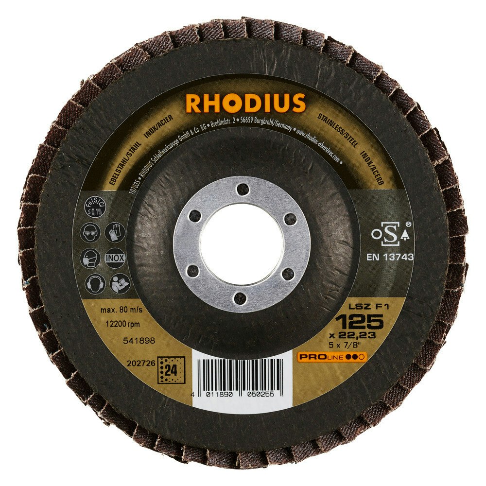 RHODIUS LSZF1 Lamellslipskiva TOP 125x22,23 K24 (10 förp)