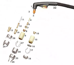 JASIC Förlängd dysa 1.35 - 90A (PK 5) (JP-100/JP-160)