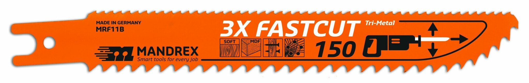 MANDREX 3X-FASTCUT Reciprocating Blade - 150  (2st/förp