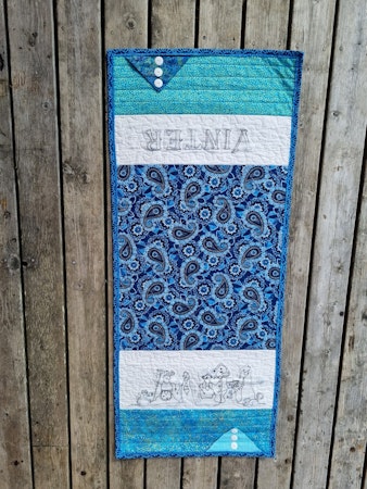 Vinterlig løper med stitchery