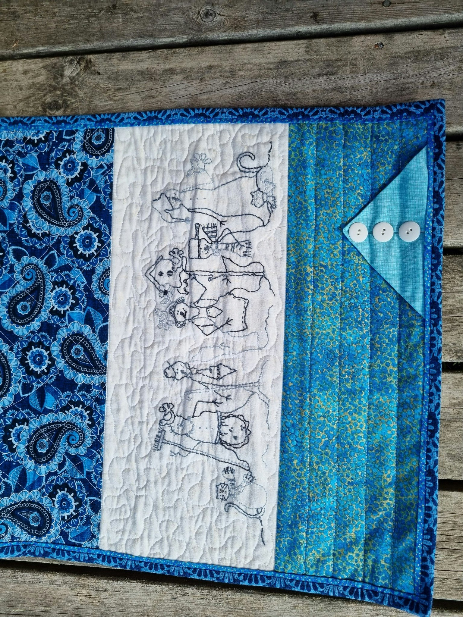 Vinterlig løper med stitchery