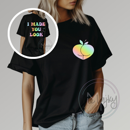 T-shirt - Rainbow peach + I made you look