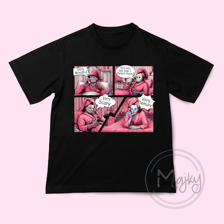 T-shirt - Horror Icons in Pink