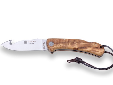 Joker Cocker fällkniv oliv wood med buk öppnare Gut Hook