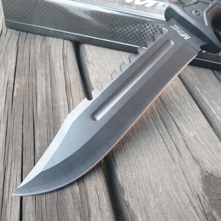 Taktiskt kniv för armen i svart färg.