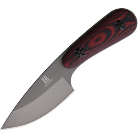 Liten jaktkniv med rött G10 handtag