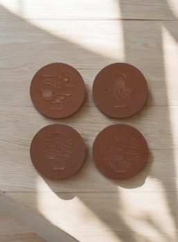 Lemmel Leather Coasters Kustfararen 4-pack