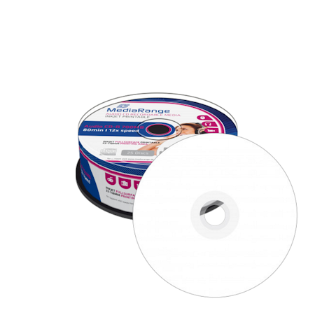 MediaRange AUDIO CD-R 80min hvit printbar 25 stk