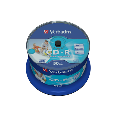 Verbatim CD-R printbar hvit Plus 52X 50 stk