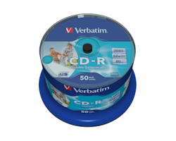 Verbatim CD-R printbar hvit Plus 52X 50 stk