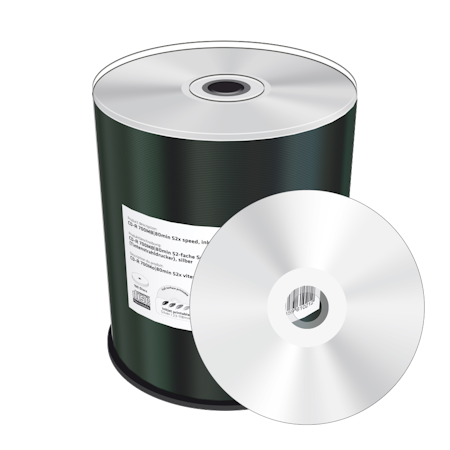 Mediarange 52x CD-R sølv printbar 100 stk