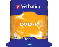 Verbatim 16x DVD-R 4,7GB logo 100 stk