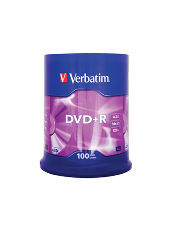 Verbatim 16x DVD+R 4,7GB logo 100 stk