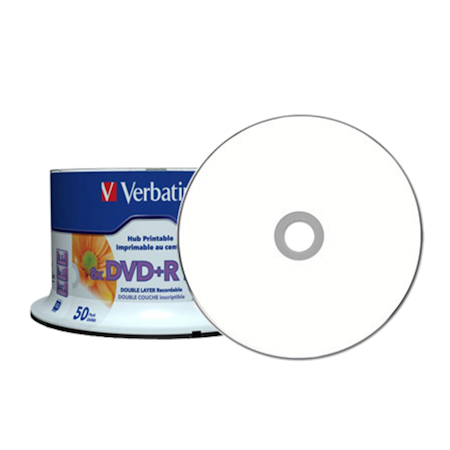 Verbatim DVD+R 8x 8,5GB dobbel lags hvit printbar 50 stk