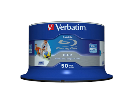 Verbatim BD-R 25GB 6X hvit printbar 50 stk