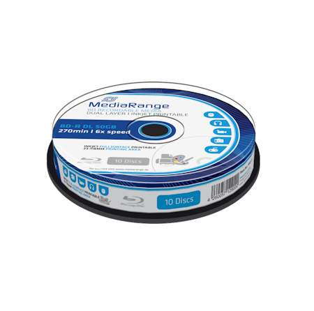 Mediarange PRO BD-R 50GB 4x hvit printbar 10 stk