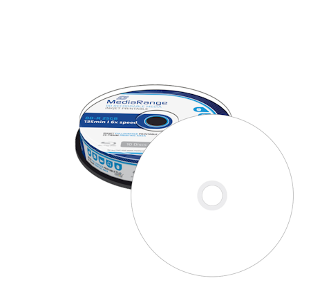 Mediarange BD-R 25gb 6x hvit printbar 10 stk