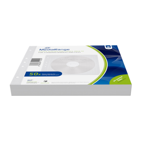 MediaRange plastlomme for 2 plater, for standard perm 50stk