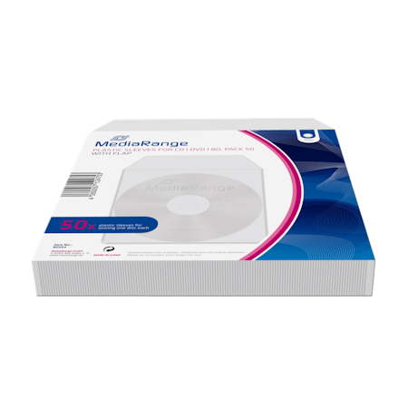 MediaRange Plastlommer for 1 plate, med klaff 50 stk