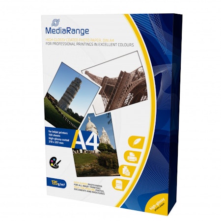 Mediarange A4 fotopapir glanset 135gr 100 ark
