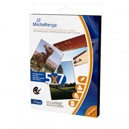 Mediarange fotopapir glanset 220gr 13x18 cm 50 ark