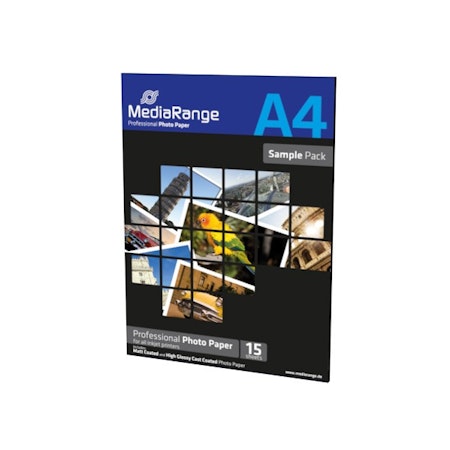 MediaRange fotopapir prøvepakke med fleste typer fotoark 1 stk