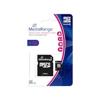 Mediarange microSDHC™ minnekort 4GB med adapter 1 stk