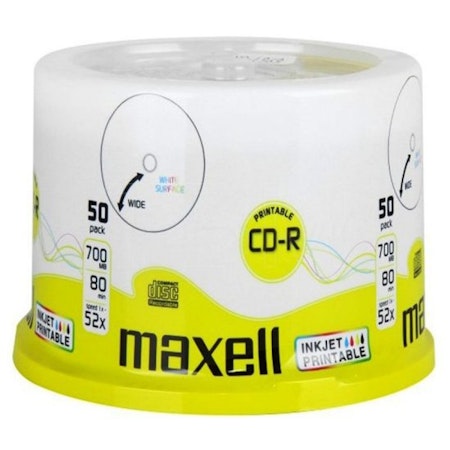 Maxell CD-R printbar hvit 52X 50 stk