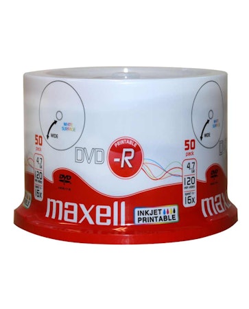 Maxell 16x DVD-R 4,7GB hvit printbar 50 stk