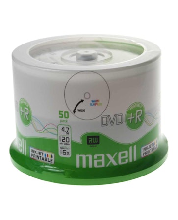 Maxell 16x DVD+R 4,7GB hvit printbar 50 stk