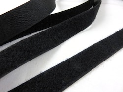 B336 Kardborrband 20 mm svart (mjuk) (25 m)