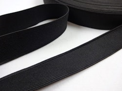 R306 Vävd resår 20 mm svart (25 m)