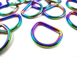 S251 D-ring 20 mm regnbågsskimmer (10/50 st)
