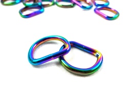 S251 D-ring 16 mm regnbågsskimmer (10/50 st)
