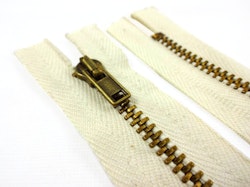 D006 Metallblixtlås 21 cm ljusbeige