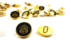 K175 Knapp Emblem 15 mm svart/guld
