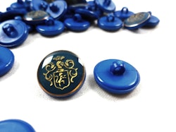 K015 Knapp Emblem 16 mm blå
