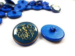 K015 Knapp Emblem 20 mm blå