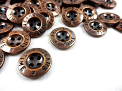 K066 Knapp 16 mm Jeans Time koppar