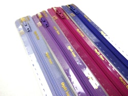 X305 Blixtlåspaket 20 cm spiral ej delbar lila (4 st)