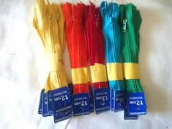 X500 Blixtlåspaket 12 cm spiral ej delbar färgglada toner (25 st)