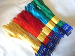 X500 Blixtlåspaket 12 cm spiral ej delbar färgglada toner (25 st)